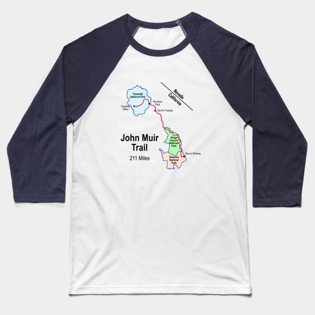 John Muir Trail Baseball T-Shirt by numpdog